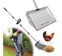 GHWMYD Pelle à Fientes pour Poulaillers Réglable avec Poignée de 137CM, Pelle à Crottes de Poulet, Accesso de Poulailler, Pelle à Tamis pour la Séparation du Poulet, Pelle a Crotte pour Chien Litiere