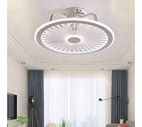 GHY Ventilateur De Plafond Silencieux LED 40W Dimmable Plafonnier D'éclairage avec Lampe Plafond Télécommande Lampe Design Ultra Mince Salle Ventilateur Chambre Enfants Ventilateur Lustre