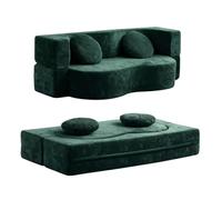 Ghygetrich Canape Compresse, Canape Modulable Canape Convertible 3 Places Canape Lit 2 Places Canape Lit avec Matelas Dark Green 180cm