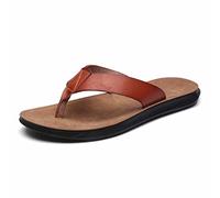 GHYUB Pantoufles À Bout Ouvert en Cuir Véritable pour Hommes Et Femmes, Chaussures De Plage en Plein Air Respirantes Et Antidérapantes, Sandales À Tongs pour Chaussures À Plate-Forme D'intérieur