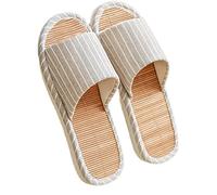 GHYUB Pantoufles Chaussons en Bambou pour Femmes Et Hommes, Sandales À Bout Ouvert pour L'intérieur Et L'extérieur, Pantoufles Unisexes, Pantoufles Muettes, Sandales D'été Antidérapantes