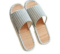 GHYUB Pantoufles Chaussons en Bambou pour Femmes Et Hommes, Sandales À Bout Ouvert pour L'intérieur Et L'extérieur, Pantoufles Unisexes, Pantoufles Muettes, Sandales D'été Antidérapantes