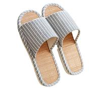 GHYUB Pantoufles Chaussons en Bambou pour Femmes Et Hommes, Sandales À Bout Ouvert pour L'intérieur Et L'extérieur, Pantoufles Unisexes, Pantoufles Muettes, Sandales D'été Antidérapantes