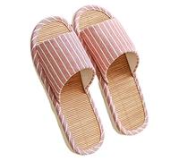 GHYUB Pantoufles Chaussons en Bambou pour Femmes Et Hommes, Sandales À Bout Ouvert pour L'intérieur Et L'extérieur, Pantoufles Unisexes, Pantoufles Muettes, Sandales D'été Antidérapantes