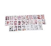 Ghzste 28pcs Halloween Tattoo Stickers, Faux Autocollants de Tatouage, Facile à Utiliser avec un Effet Réaliste, adapté au Visage, aux Mains, aux Jambes et Plus Encore