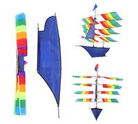 Ghzste 3D Grand Voilier Arc-en-Ciel Volant Volant pour Les Enfants et Les Adultes avec Une Ficelle de Kite 30m, Un Kite d'activité de Jeu en Plein Air