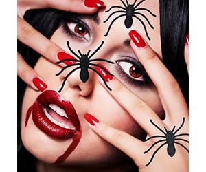 Ghzste Araignées de Simulation d'halloween 5x4,2 Cm, Décor en Plastique | Accessoires de Fête Effrayants, Faux Insectes Réalistes pour Bar à Domicile, Fond Photo, Matériau Durable et Sûr