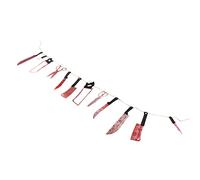 Ghzste Bloody Garland Banners, 12pcs Spreke Knives Utilisez Facilement des Fournitures de Décoration D'Halloween de Fête Zombie, des Bannières D'armes Sanglantes avec une Corde, des