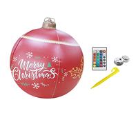 Ghzste Boule de Noël Gonflable Lumineuse en PVC, Décorée pour L'extérieur, avec Télécommande LED Rechargeable pour la Décoration de Jardin et de Piscine.