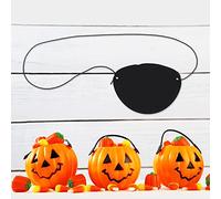 Ghzste Cache-œil de pirate, fournitures de fête d'Halloween, motif tête de mort avec bande élastique pour enfants et adultes (corde noire en feutre couleur unie)