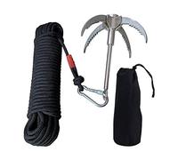 Ghzste Crochet de grappin avec corde, mousqueton avec corde en nylon, crochet d'ancrage pliable en acier inoxydable pour escalade en plein air, randonnée, 880 kg