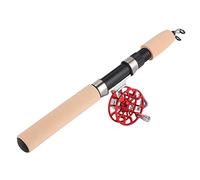 Ghzste Ensemble de Moulinets FD50, Canne à Pêche Portable, Combo avec Trou de Fil en Céramique pour la Pêche sur Glace, Petit, Léger, Durable et Flexible (Rouge)