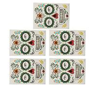 Ghzste Halloween Face TATTOO Sticker, Rich Patterns SAFE MAKEUP TATTOO THEMPARY 5 FILES DIY PEINTURE Nail Art pour les Fêtes de Cosplay de Noël