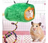 Ghzste Jouet Balançoire pour Petit Animal de Compagnie, Jouet Balançoire à Grande Roue en Bois, Coton pour Hamster pour l'hiver, Garder au Chaud avec Crochet, Ensemble de Petits Jouets