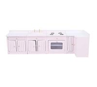 Ghzste Lot de 12 mini maisons de poupée en bois rose, meubles de cuisine mignonnes, maison artisanale, développent la logique de la belle idée cadeau d'anniversaire, vêtements amovibles, décoration