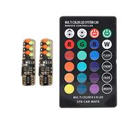 Ghzste Lot de 2 ampoules de clignotants multicolores pour voiture - Lumière télécommandée avec flash RVB - Universel - Pour véhicules
