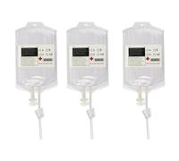 Ghzste Lot de 3 sachets d'infusion de 350 ml à remplir, sacs de sang à remplir, couverts de perfusion, transparents, réutilisables, accessoires d'Halloween