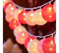 Ghzste Lumières Colorées LED Boule en Plastique Guirlande Lumineuse avec Matériau Sûr pour Anniversaire, Fête, Mariage, Festival et Décor du Nouvel an (Type de Batterie de 2 mètres 10.)