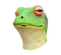Ghzste Masque de grenouille amusant en latex pour Halloween - Pour adultes et enfants - Costume d'animal pour Halloween, cosplay, fête (vert)