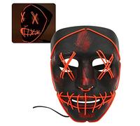 Ghzste Masque LED Halloween Luminal Style Fashion avec Design de Sang pour une Atmosphère D'Halloween Flexible et confortable. Trois Modes D'éclairage pour les Vacances du Festival (Rouge)