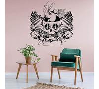 Ghzste Matériau en PVC, Autocollant Mural Squelette Noir Peut être retiré adapté à Toutes les Surfaces Lisses, une Façon Simple et Amusante de Décorer Votre Chambre, Facile à Utiliser