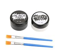 Ghzste Peinture de Corps Noir Blanc, adapté à Tous les Types de Peau, Créez des Effets Spéciaux sur Scène, Halloween Carnival Clown Vampire Zombie Makeup Kit, Noir et Blanc