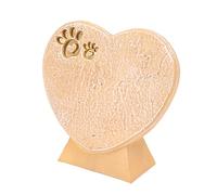 Ghzste Pierre commémorative en forme de cœur pour animal de compagnie - En résine - Décoration d'extérieur résistante aux intempéries - Pour arrière-cour, pelouse ou jardin (jaune sable)