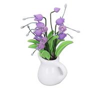 Ghzste Pots de Fleurs Miniatures de Muguet Violet, Ornements de Jardin de Maison de Poupée 1/12 avec Vases Blancs, Mini bonsaï Portables et Durables pour la Photographie