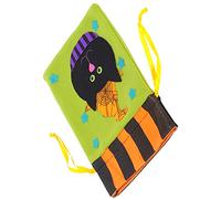 Ghzste Sac-cadeaux de Toile de Jute Halloween Bags de Bonbons en Feutre pour un Truc ou un Régal, un Ornement de Sac à Main à Domicile, un Sac à Main Mignon avec une (Chat noir vert)