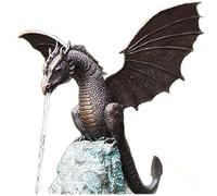 Ghzste Statue de dragon de jardin, statue de fontaine de dragon en résine fonction de l'eau sculpture extérieure dragon artisanat jardin fontaine décoration ornements