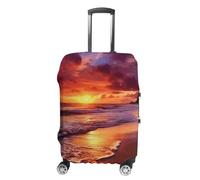 GHZWACKJ Housse de bagage anti-poussière et anti-rayures - Housse de protection élastique pour valise de voyage - Belle plage coucher de soleil - Lavable - Pour bagages de 45,7 à 81,3 cm, Beau coucher