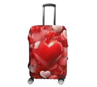 GHZWACKJ Housse de bagage anti-poussière et anti-rayures - Housse de protection élastique pour valise de voyage - Cœurs rouges - Lavable - Convient aux bagages de 45,7 à 81,3 cm, Cœurs rouges, L