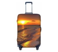 GHZWACKJ Housse de bagage anti-poussière et anti-rayures - Housse de protection élastique pour valise de voyage - Coucher de soleil à Honeymoon Island State Park - Lavable - Convient aux bagages de