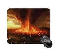 GHZWACKJ Volcano Tapis de souris carré avec base en caoutchouc antidérapant Tapis de souris de jeu imperméable et amusant lavable pour ordinateur portable, bureau, maison, travail 20 x 25 cm
