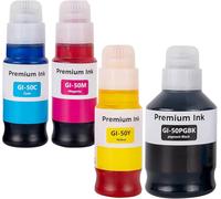 Gi-50 Gi50 Encre Compatible Avec Canon Pixma Gm2050 Gm4050 G5050 G6050 G7050 Imprimante Multipack 4 Couleurs (Noir/Cyan/Magenta/Jaune)[ENC944990]