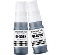 GI-55 GI-55BK Encre Compatible avec Canon Maxify GX1050 GX2050 Imprimante 2 Noir Multipack(Noir*2)(Q516)