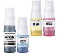 Gi-55 Gi55 Encre Compatible Avec Canon Maxify Gx1050 Gx2050 Imprimante Multipack 4 Couleurs Gi-55Bk Gi-55C Gi-55M Gi-55Y (Noir/Cyan/Magenta/Jaune)[ENC943732]
