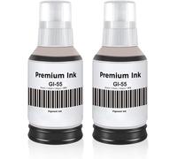 Gi-55 Noir Encre Compatible Avec Canon Gi55 Gi-55 Bouteille D'Encre Cartouche Pour Canon Maxify Gx1050 Gx2050 Imprimante Jet D'Encre, 2-Pack, 135Ml Par Bouteille