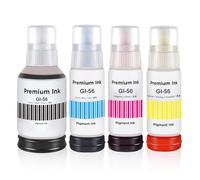GI-56 Encre Multipack Compatible avec Canon GI56 GI-56 Bouteille d'encre pour MAXIFY GX7050 GX6050 GX5050 GX4050 GX3050 GX6550 GX5550 Imprimante Jet d'encre, 4 Couleurs, Noir, Cyan, Magenta, Jaune