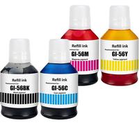 Gi-56 Gi56 Encre Compatible Avec Maxify Gx7050 Gx6050 Gx5050 Gx4050 Gx3050 Gx5550 Gx6550 Imprimante Multipack 4 Couleurs (Noir/Cyan/Magenta/Jaune)