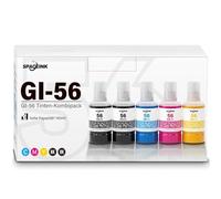 GI-56 GI56 GI 56 Lot de 5 cartouches d'encre compatibles avec Canon GI56 GI-56 Compatible avec MAXIFY GX7050 GX6050 GX5050 GX4050 GX3050 GX5550 GX6550 Noir/Cyan/Magenta/Jaune
