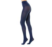 Gi&Gi 1274 Collants opaques d’hiver pour femme, en microfibre 3D, collants taille haute renforcés, 120 deniers, colorés, bleu nuit, S/M