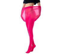 Gi&Gi Collants courbes de grande taille, chaussettes rondes 80 den mat couvrant avec microfibre douce, Fuchsia, XXL-3XL Plus