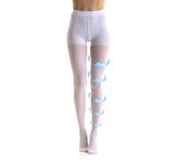 Gi&Gi Collants de Contention Médicaux pour Femme, Compression Graduée,140 DEN 18-21 MMHG classe 1, chaussettes modelantes opaque, (FR/ES, Alpha/lettres, TG, Taille normale, Taille normale, BLANC)
