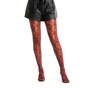 Gi&Gi Collants en maille 40 deniers avec gousset en coton, pour femme, caractérisés par un joyeux motif à fleurs all over Fabriqué en Italie N°1607