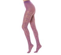 Gi&Gi Collants en maille 40 deniers avec gousset en coton, pour femme, caractérisés par un joyeux motif à fleurs all over Fabriqué en Italie N°1607