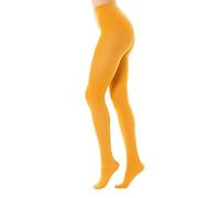 Gi&Gi Collants pour femme mat d'hiver microfibre 3D, collants taille haute renforcés 120 deniers n°1274 colorés, jaune, S/M