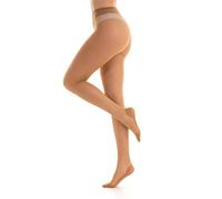 Gi&Gi Collants pour femmes avec semelle antidérapante. Collants transparents à la cheville avec semelle massante. 15 den, beige, S/M