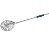 Gi.Metal Pelle à pizza professionnelle ligne bleue I-23F, tête 23 cm, longueur manche 150 cm, poids 0,84 kg, tête et poignée en acier inoxydable très résistant