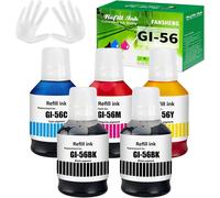 Gi56 Encre Compatible Avec Canon Gi-56 Gi 56 Bouteille D'Encre Multipack Pour Maxify Gx7050 Gx6050 Gx5050 Gx4050 Gx3050 (5 Pack 2Bk/C/M/Y)